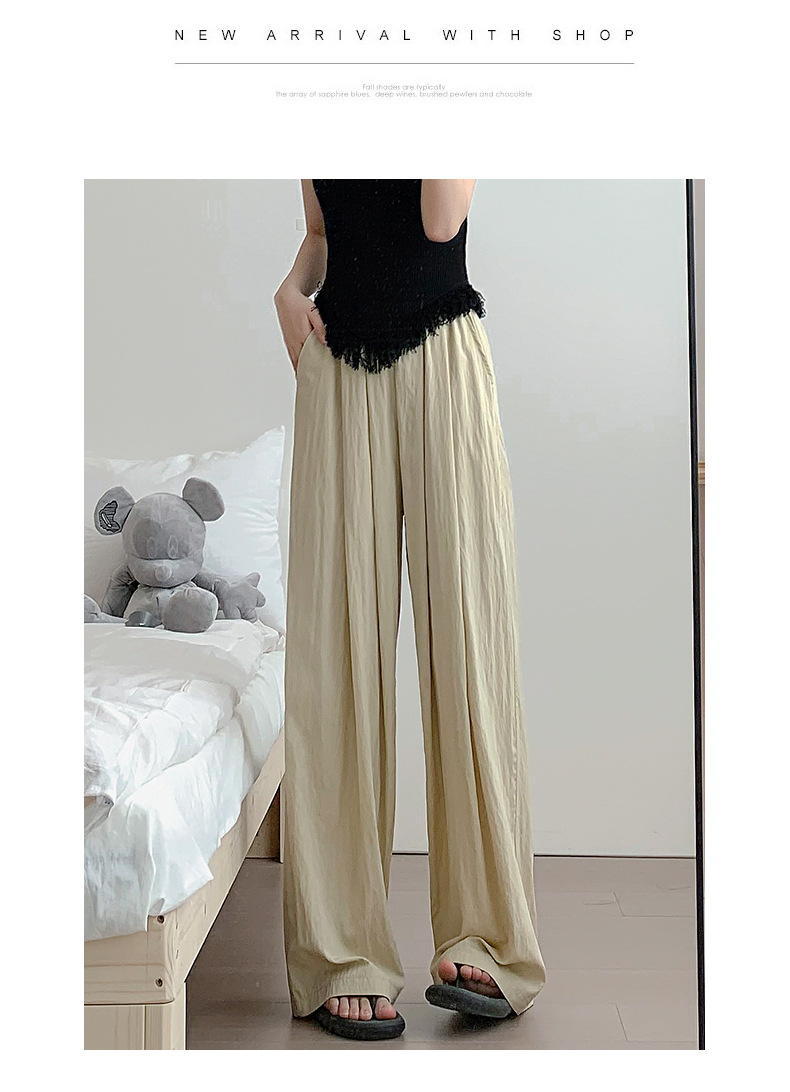 Autumn wide-leg pants for women, spring and autumn pleated laid-back style floor-length pants, casual pants, loose and long pants pic 24