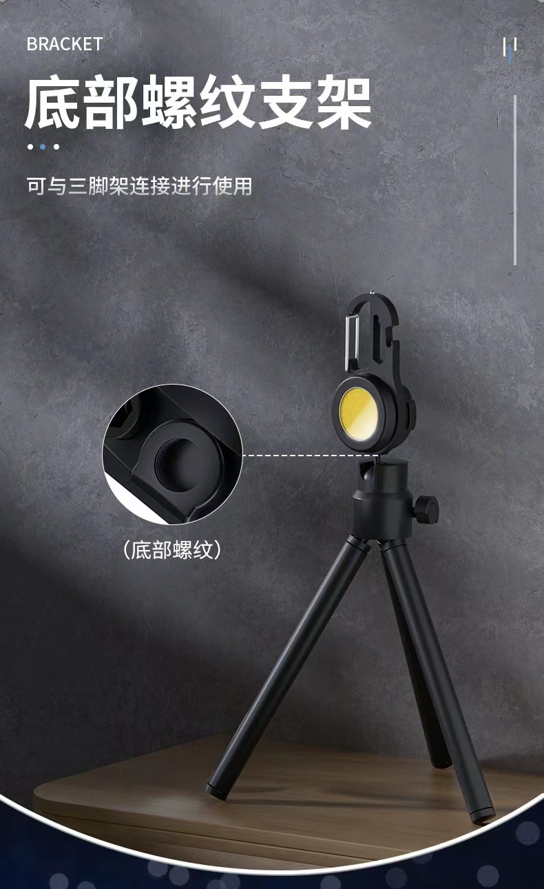 Cross-border Douyin 22 New Portable outdoor Camping multi-functional charging high-brightness COB work keychain light pic 6