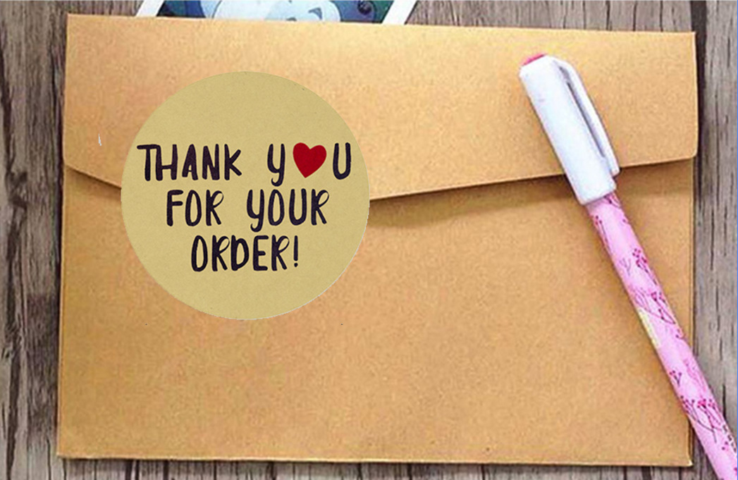Factory direct sales, roll stickers, round kraft paper, thank you stickers, baking gifts, labels, parties, home decoration pic 5