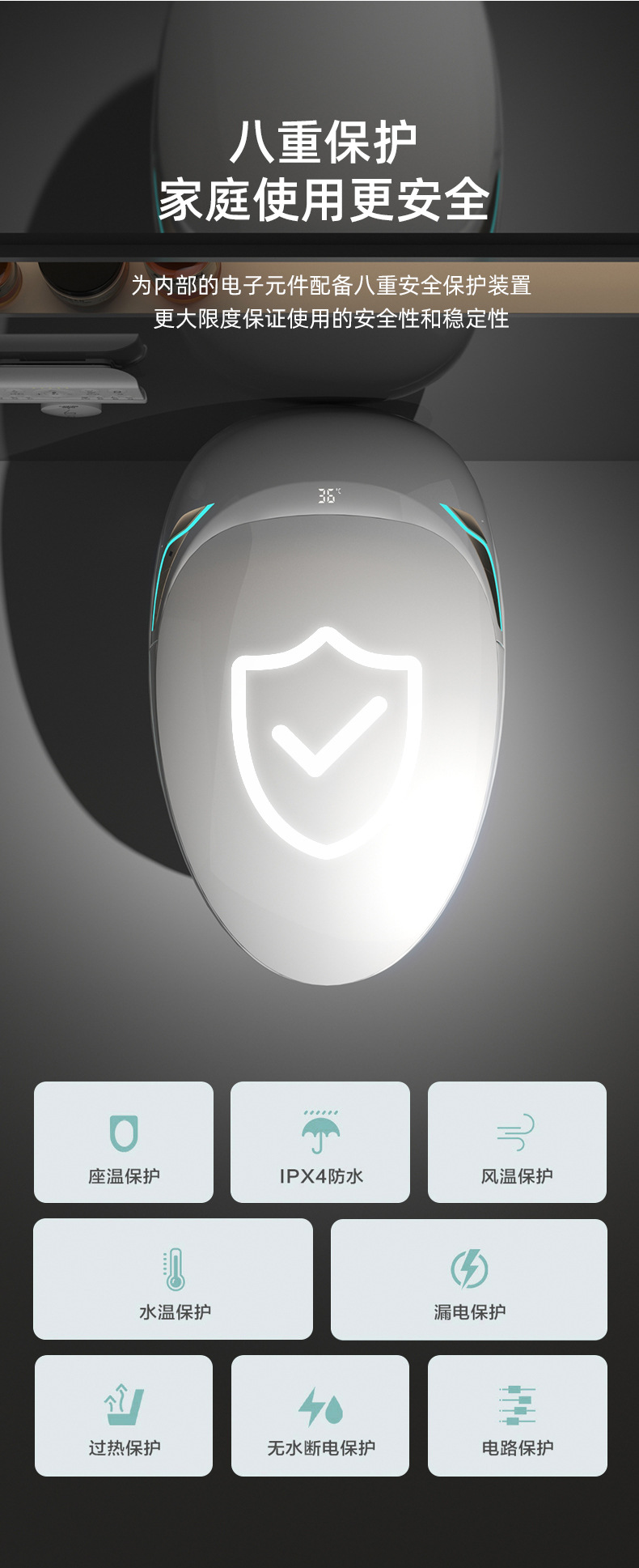 智能马桶蛋形即热式杀菌泡沫护盾全自动语音无水压问题坐便器精品卫浴.详情19