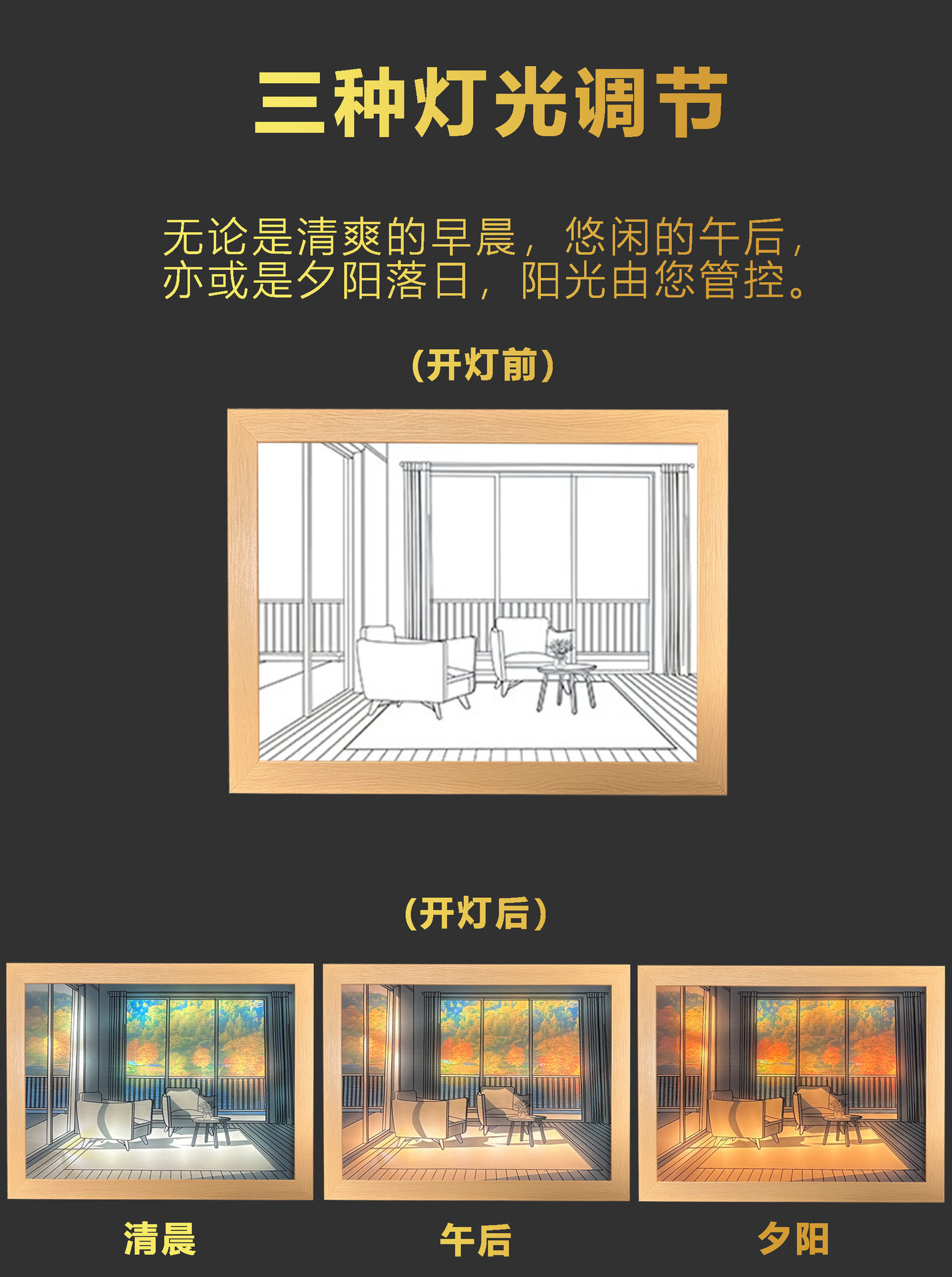 抖音同款灯光画现代卧室挂画客厅沙发背景墙装饰画简约氛围画详情2