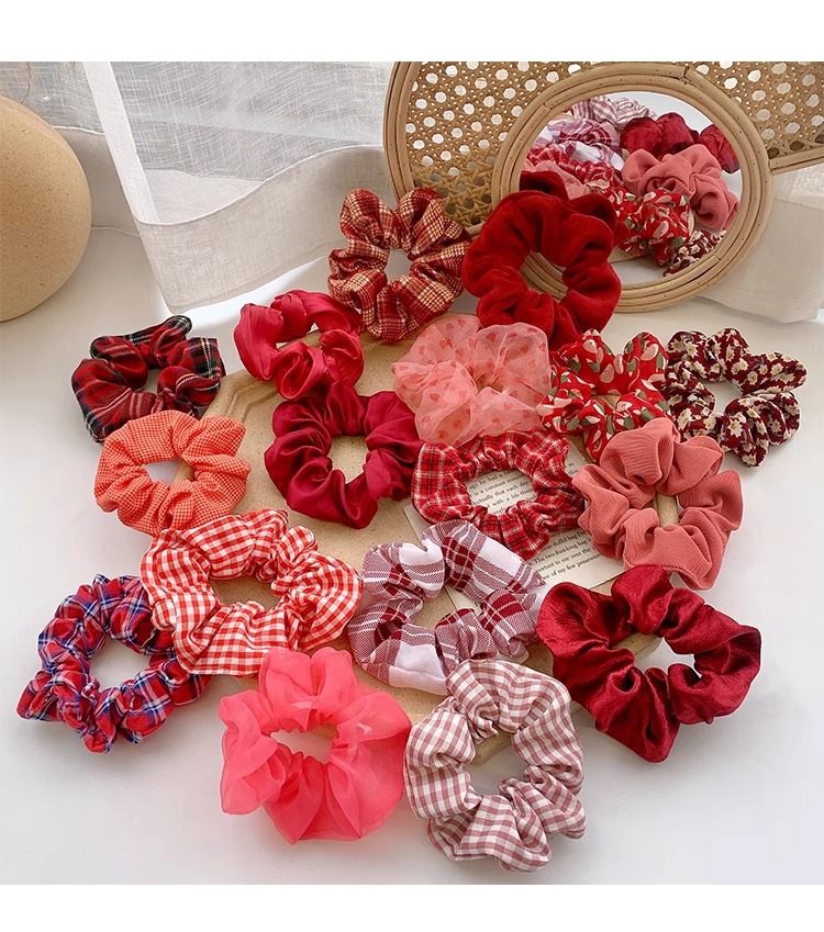 韩系大肠圈毛线发圈ins复古简约百搭布艺发绳肥肠头绳女发饰批发详情19