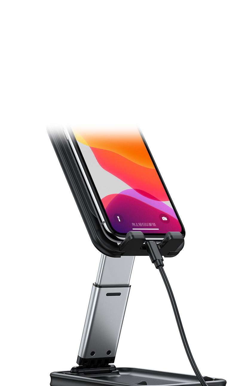 跨境手机平板iPad电脑便携金属折叠支架可调节伸缩手机桌面支架详情11