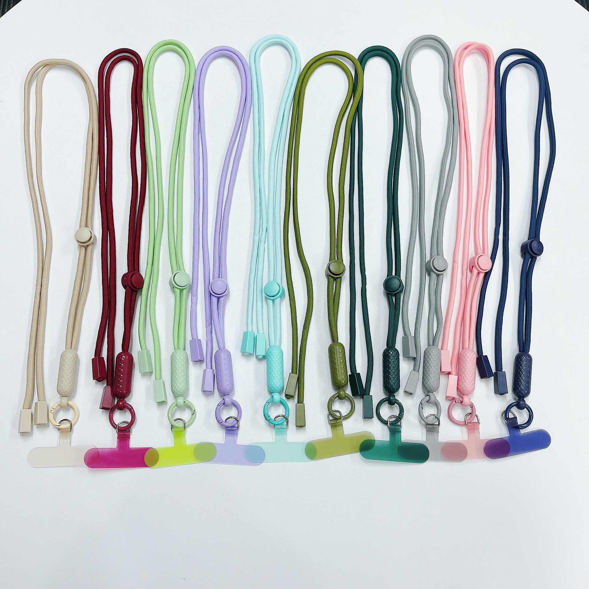 跨境爆款手机挂绳斜挎挂脖绳纯色万能手机挂绳可调节拆卸手机垫片详情3