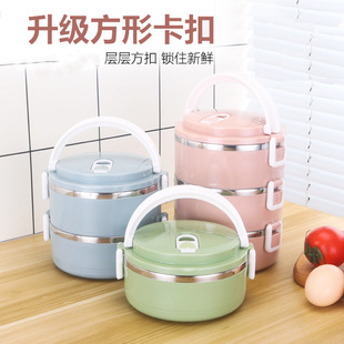 Factory direct sales of stainless steel vacuum pot double-layer insulated lunch box, straight Chinese-style insulated food compartment bucket pic 4