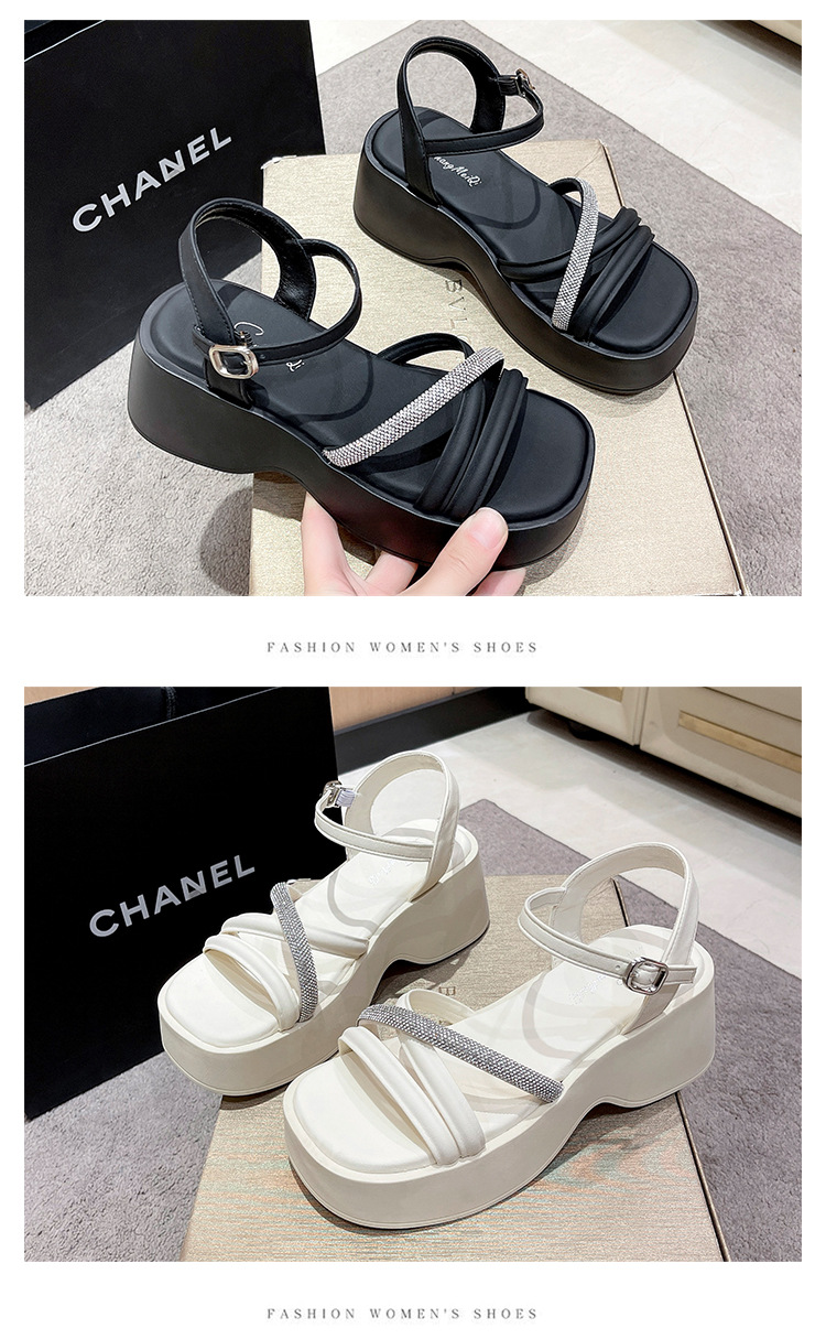 凉鞋女2024夏季新款厚底增高仙女风罗马凉鞋坡跟潮百搭女士凉鞋详情10