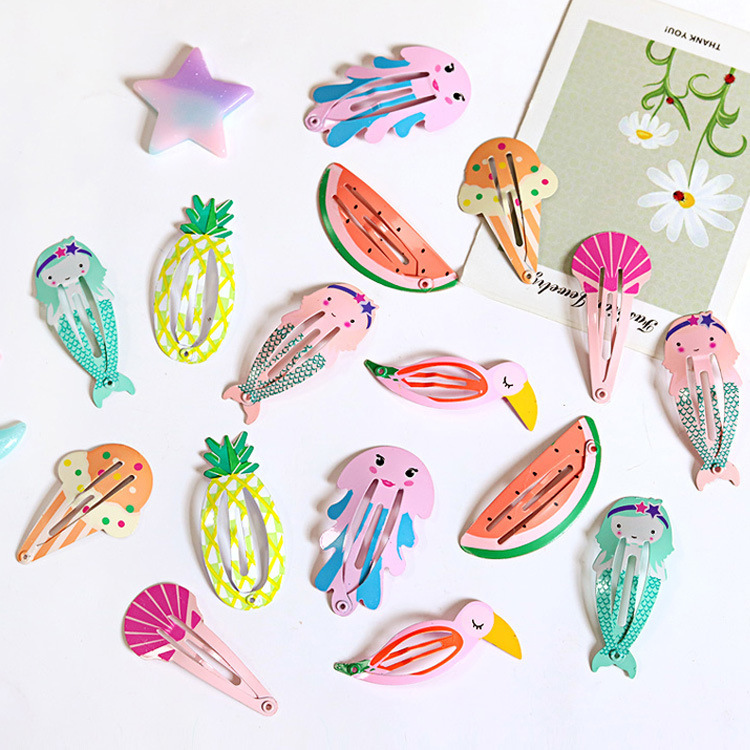 韩式网红一字夹袋装发夹女可爱头饰简约黑色发卡波浪夹子儿童发饰详情34