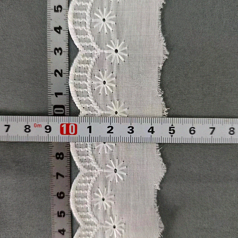 Wholesale of cotton embroidered lace, hollowed-out lace, embroidered skirt hem, clothing accessories, milk silk, perforated, barcode 2.5 pic 32