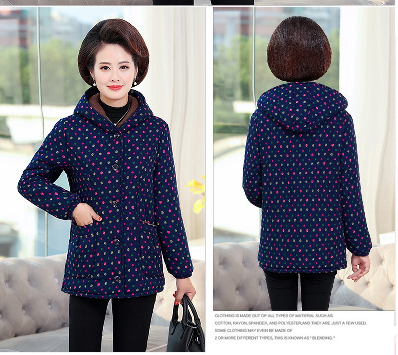 中老年女装冬装加绒加厚奶奶装短款棉衣50-70岁大码妈妈棉外套详情10