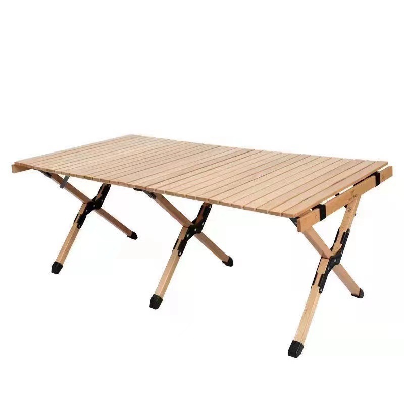 Outdoor camping folding table, beech egg roll table, pine egg roll table, camping table, picnic egg roll table, barbecue grill, picnic pic 10