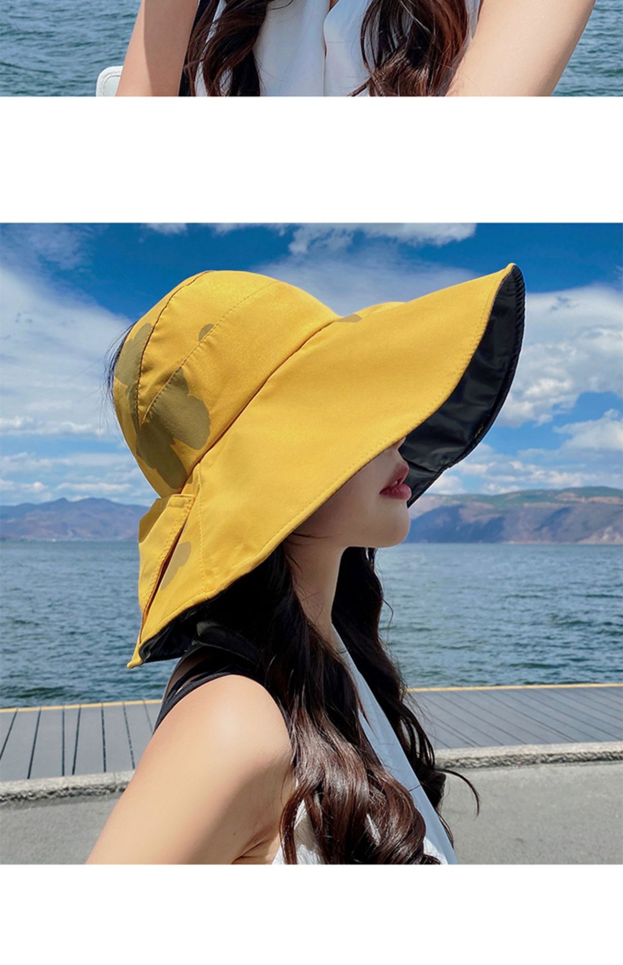 帽子女夏防晒空顶帽大沿韩版太阳帽百搭时尚蝴蝶结遮脸遮阳渔夫帽详情19