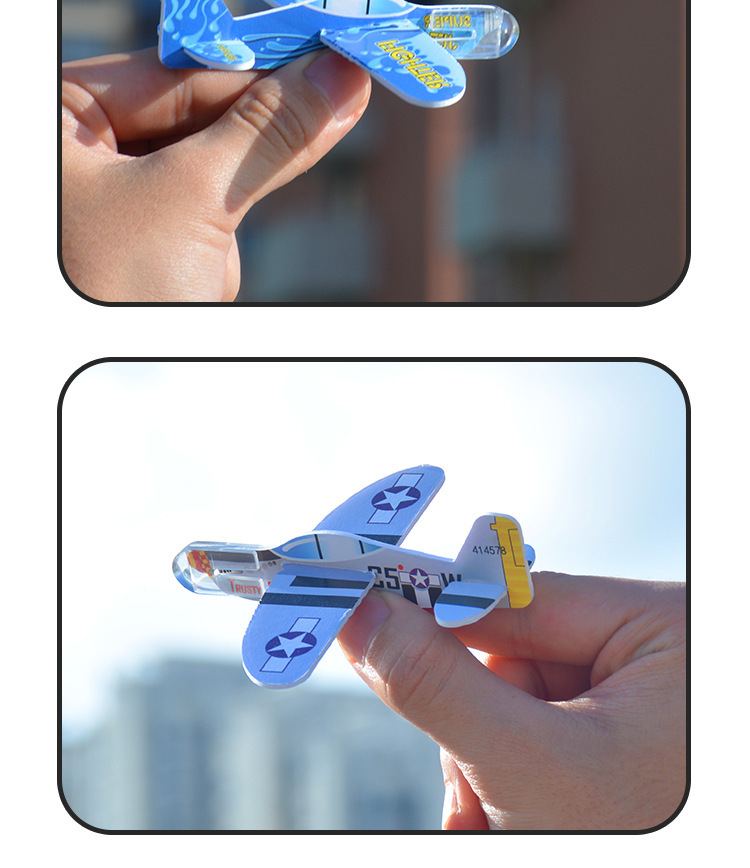 跨境 迷你泡沫DIY彩色手抛小飞机儿童玩具航空模型幼儿园小礼品详情11
