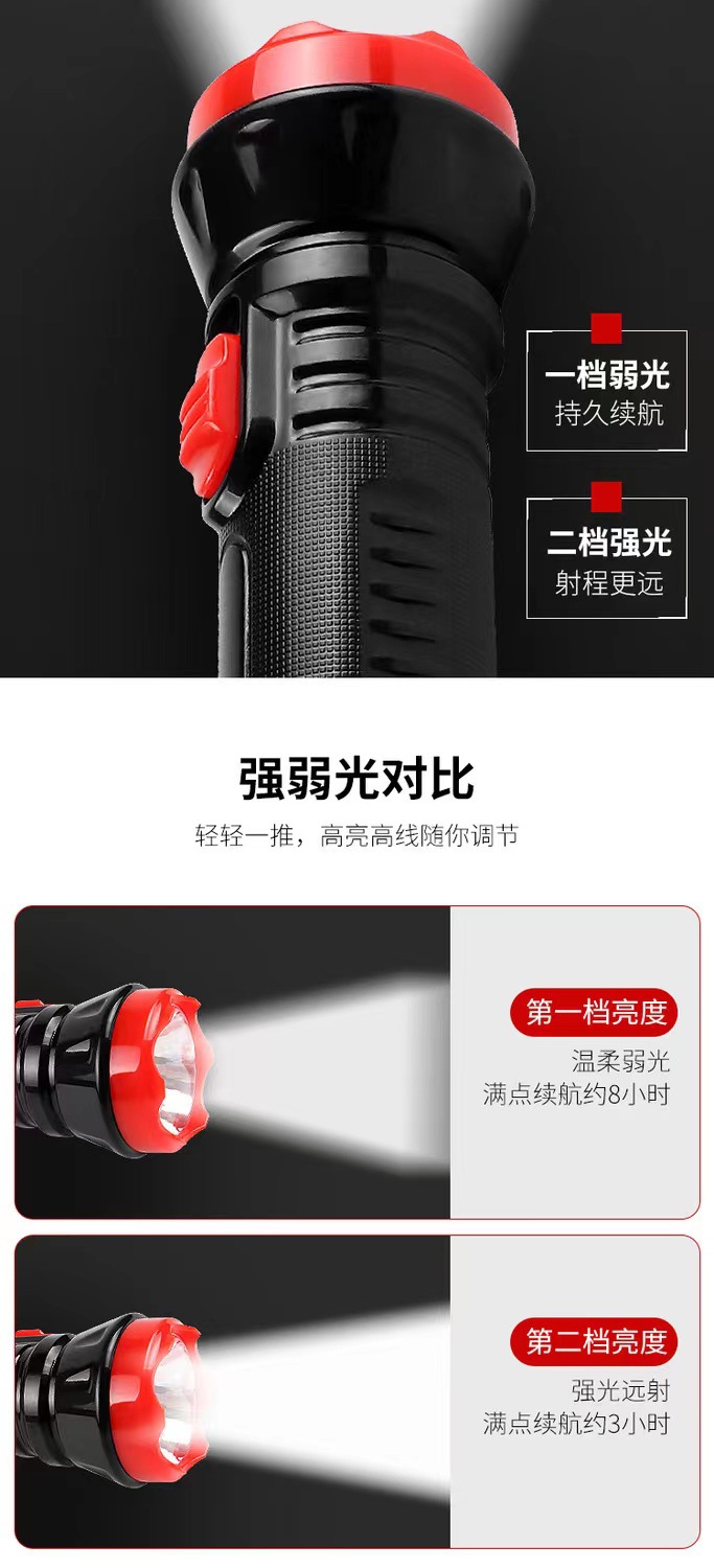 Wholesale of cross-border LED high-intensity rechargeable flashlights for household, outdoor, fire-fighting, camping and mountaineering portable mini flashlights pic 3
