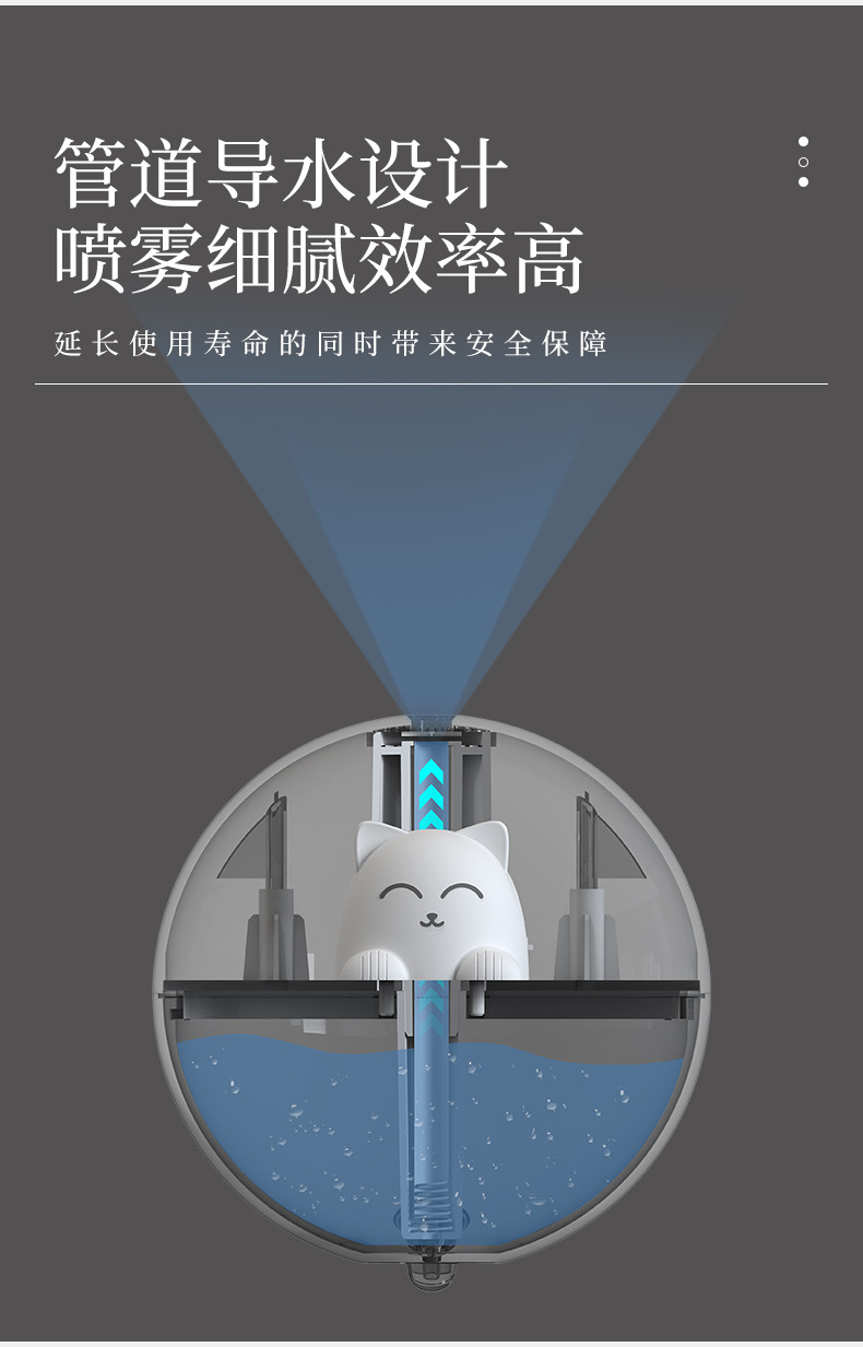 星球猫加湿器USB家用卡通保湿可爱 卧室静音喷雾仪办公室香薰机详情4