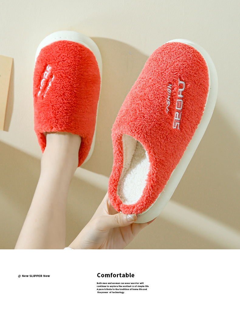 棉拖鞋女秋冬季保暖家居鞋情侣款可爱厚底防滑毛绒棉拖鞋冬天外穿详情12