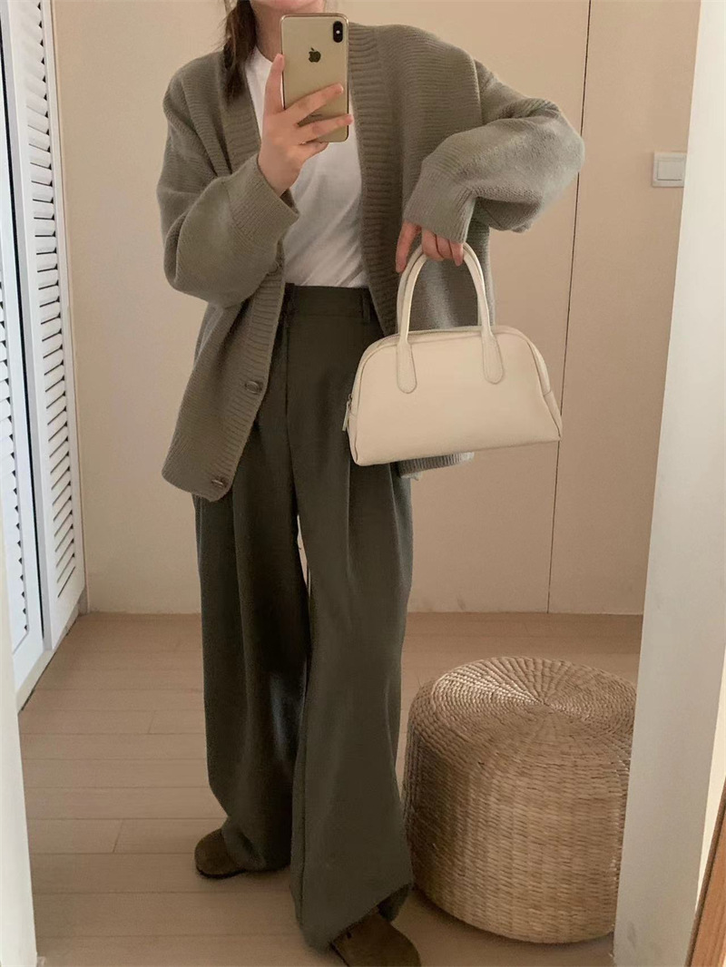 V领短款显瘦针织开衫女外搭2023秋季新款女装气质毛衣外套上衣女详情43