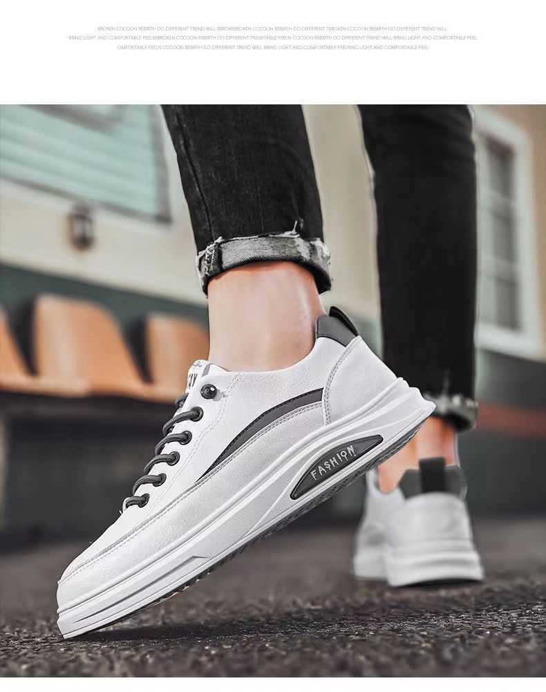 皮鞋休闲男款百搭男鞋春秋潮流低帮平板鞋男士小白鞋软底皮鞋男款详情14