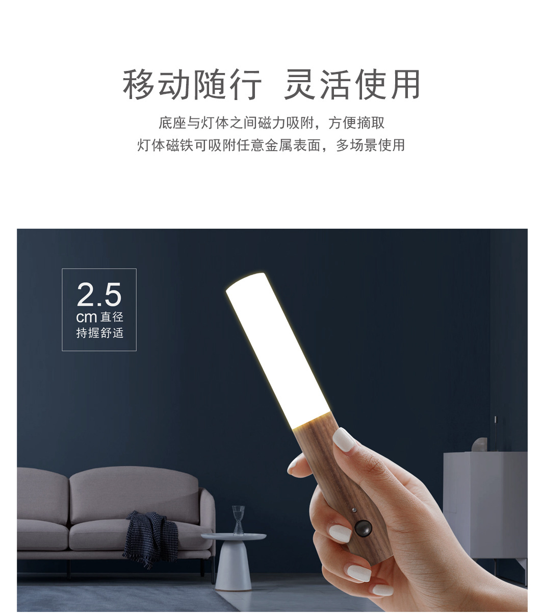 走廊智能人体感应灯led充电小夜灯楼梯走廊带人体感应水晶灯壁灯详情4