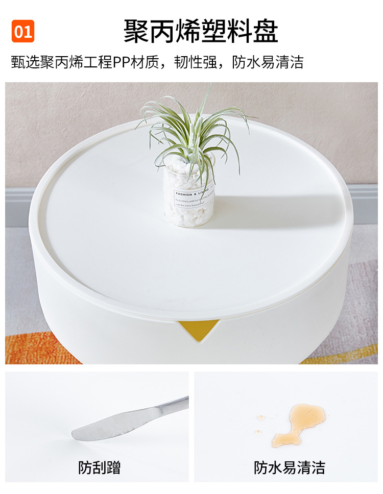 A round triangular table, a small table by the bedside of a girl in the bedroom, a modern and simple mini round table pic 12