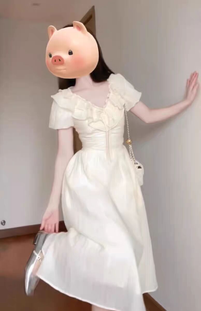 温柔风法式连衣裙女夏季2024新款超好看漂亮甜美初恋气质中长裙子详情3