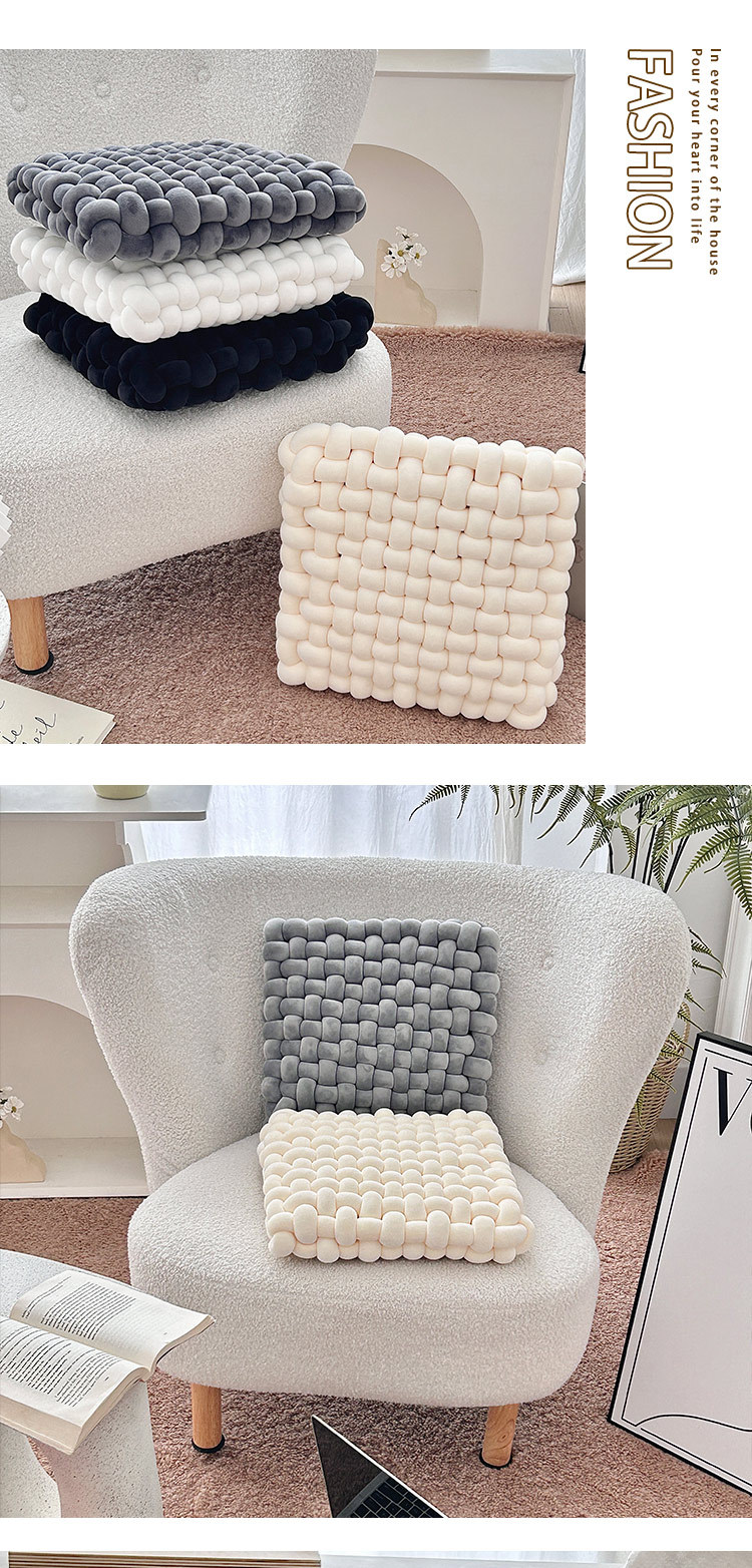 跨境抱枕精致小方形编织椅垫坐垫沙发靠背毛绒靠枕装饰飘窗垫详情5