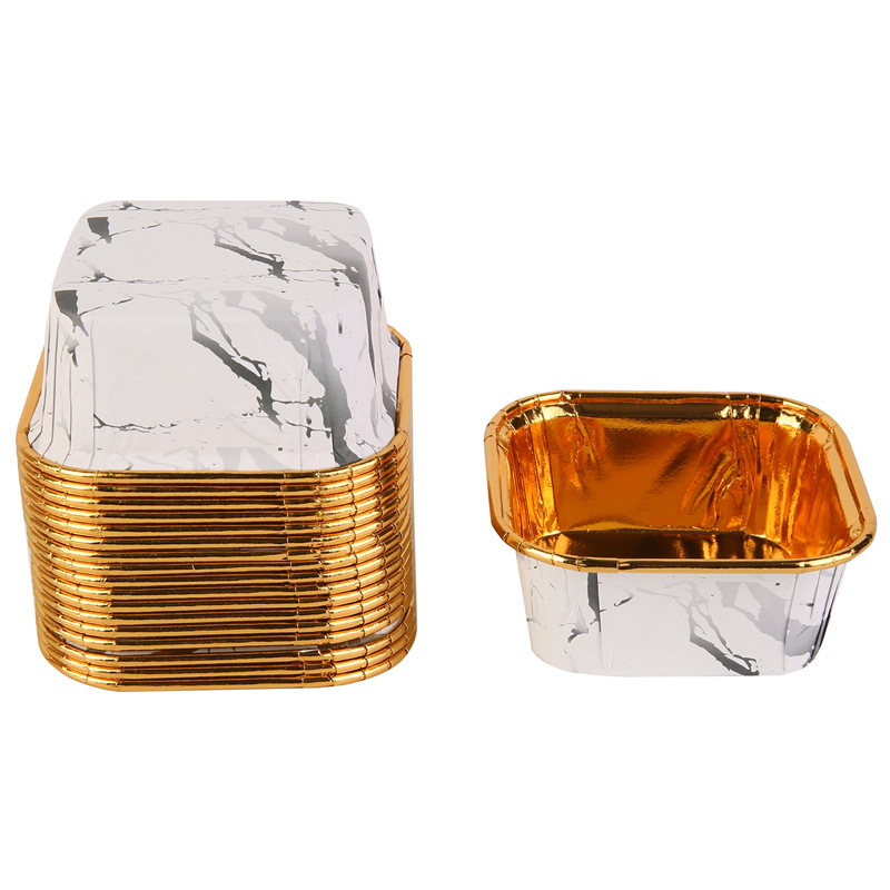 大理石系列正方形蛋糕杯蛋糕纸杯耐高温单面金6.5*6.5*3.5cm详情8