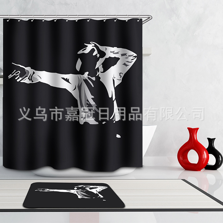 Factory direct sales of 3D digital printed waterproof bath curtains pic 8