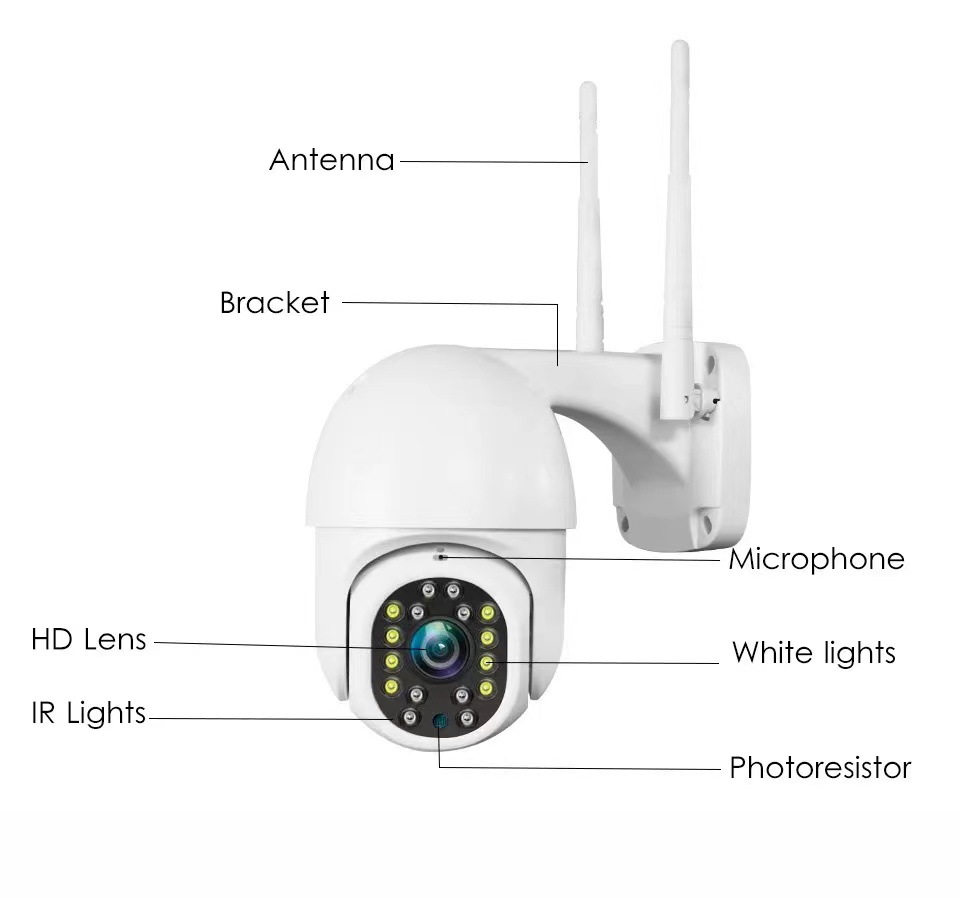 Yoosee 2-megapixel outdoor dome camera 360-degree full-color high-definition night vision wireless WIFI remote monitor pic 12