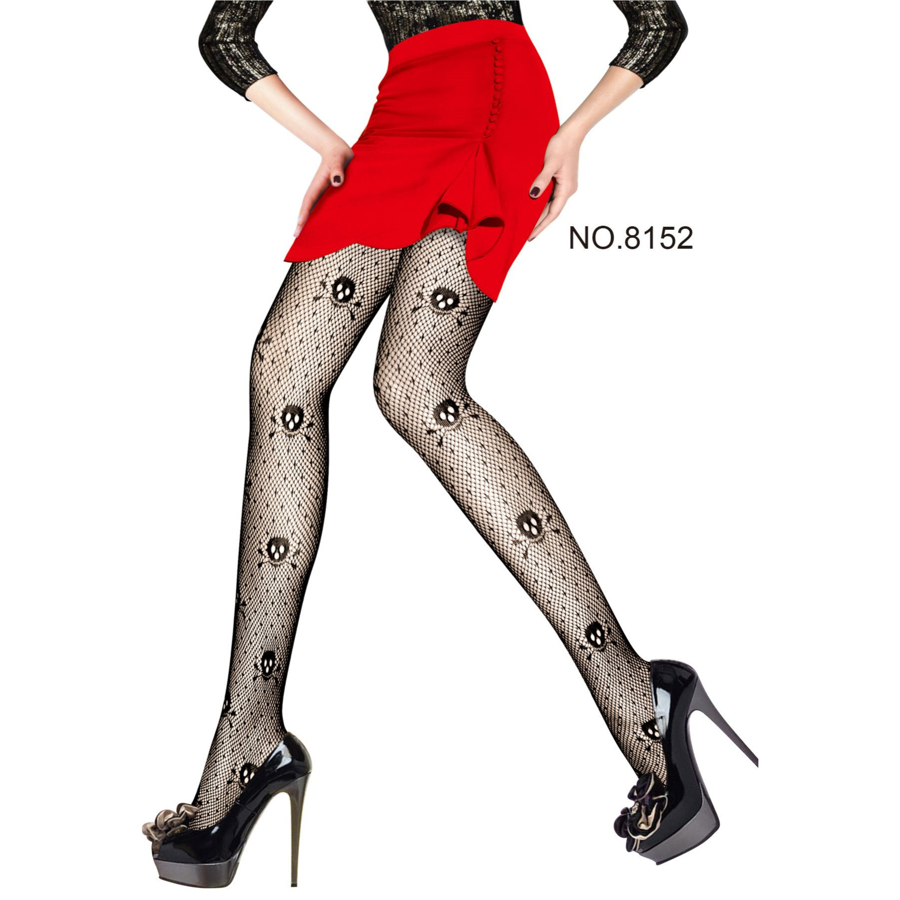 Cross-border special sexy tits medias medias telaraña cráneo red de pesca jacquard malla calcetines cientos de patrones disponibles pic 14