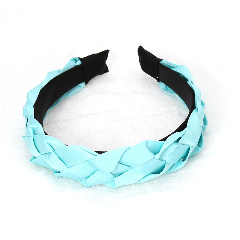 欧美纯色手工编织麻花头箍 亚马逊潮流单色辫子头扣 洗脸压发发饰详情19