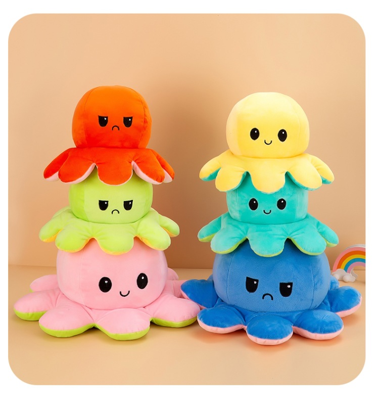 跨境翻转章鱼娃娃翻面章鱼八爪鱼毛绒玩具双面翻转玩偶可逆章鱼详情17