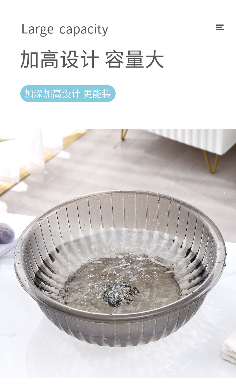 加厚耐用家用脸盆塑料大号洗衣盆子厨房洗菜盆学生宿舍洗脸小盆子01201-908详情6
