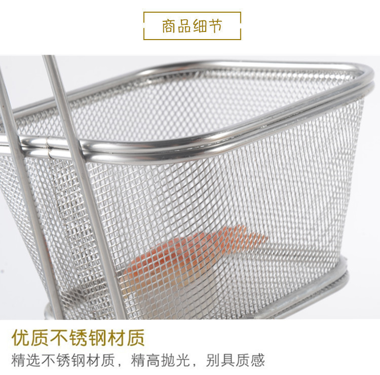 不锈钢迷你薯条篮小炸篮美式点心篮薯条油炸篮创意餐具详情6