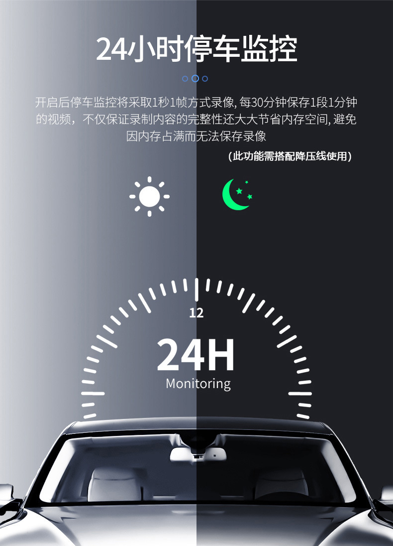 超薄4.5寸后视镜行车记录仪双镜头触屏车载高清前后双录倒车影像详情7