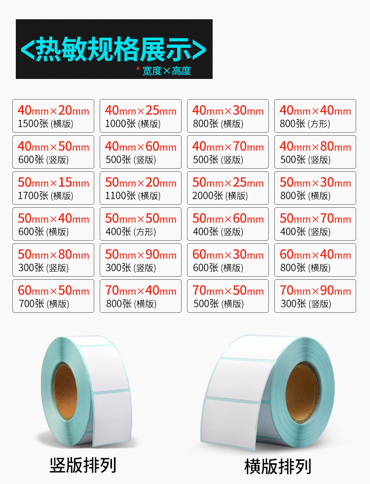 Three-proof thermal label paper self-adhesive stickers 100*150, 30 40, 50, 60, 70, 80, printed stickers, Epacket pic 7