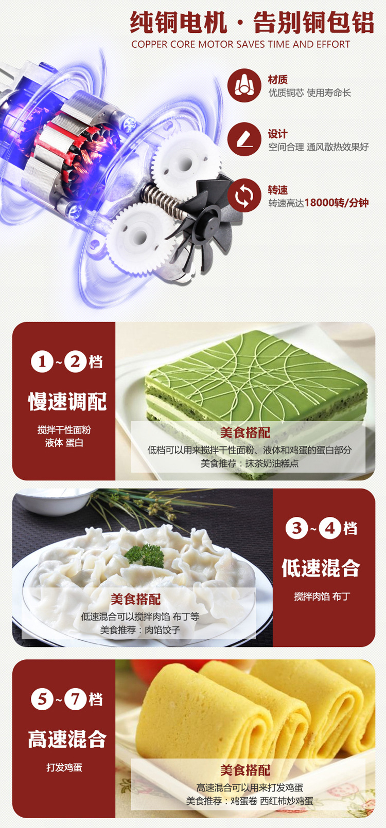 Cross-border SOKANY134 electric egg beater, household handheld mixer, egg white, cream baking and dough mixer pic 4