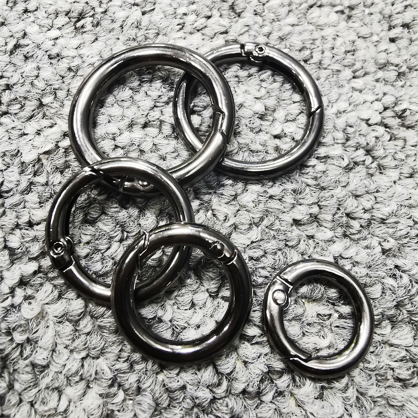 Zinc alloy spring ring, metal round buckle, open ring, key chain, luggage webbing, round hanging buckle, metal iron ring pic 10