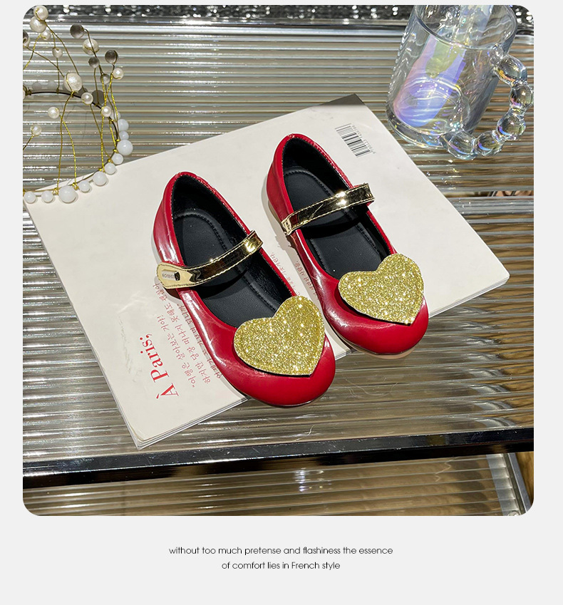 女童公主鞋2024春季新款儿童闪闪爱心皮鞋中大童舒适防滑软底单鞋详情18