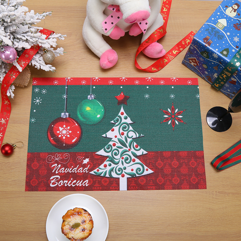 Christmas placemats, snowflake heat-resistant and heat-insulating coffee table MATS, holiday Western placemats, Nordic snowflake man table MATS, napkins and tablecloths wholesale pic 6