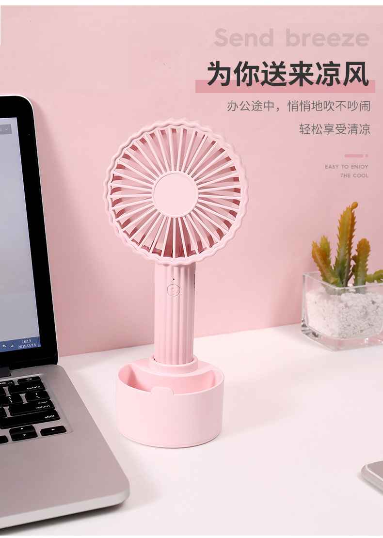 Creative Cactus fan, portable Macaron desktop USB charging fan, multi-functional summer cooling fan pic 10