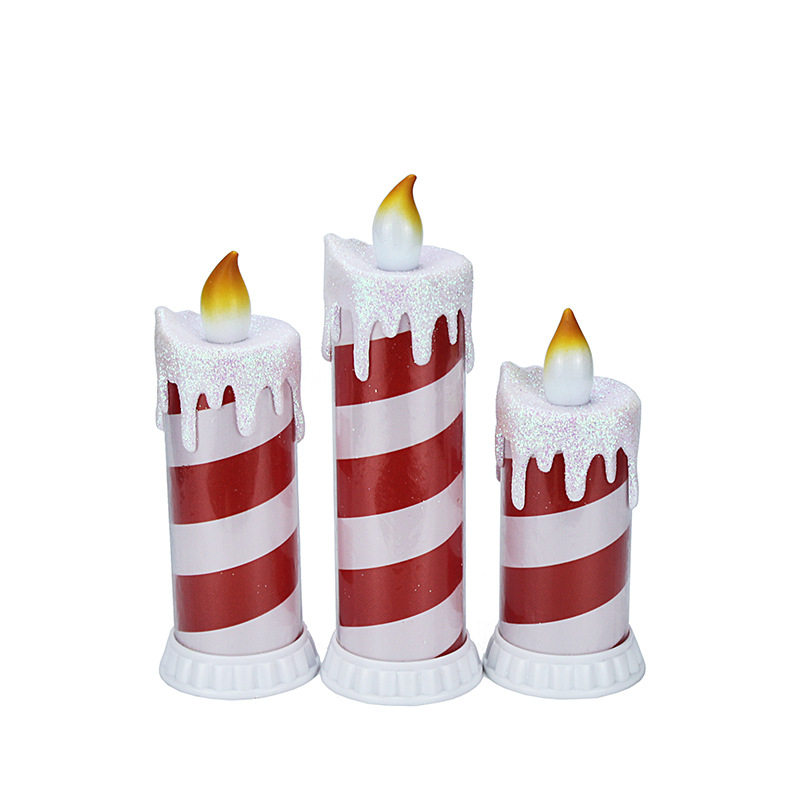 Red LED electronic striped simulation teardrop candle Christmas candle pic 4