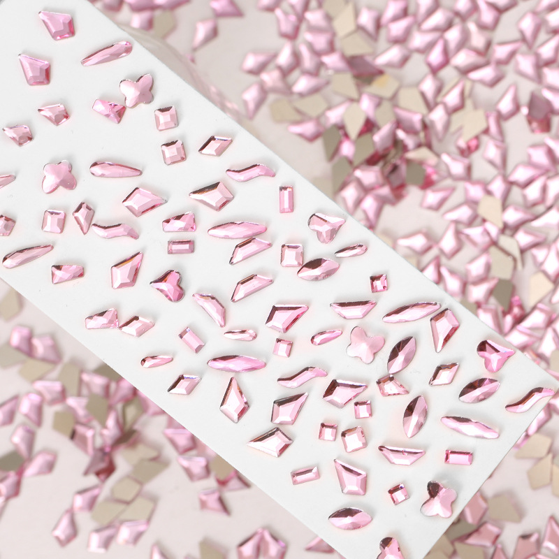 美甲饰品批发斤装美甲钻混装异形钻极光钻魅影紫指甲钻异形平底钻详情4