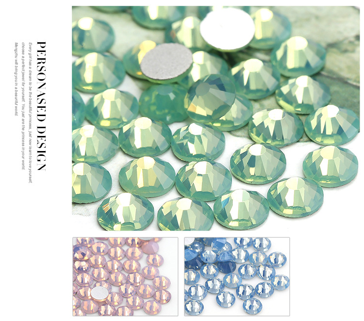 A cross-border bestseller, a pack of 1,440 pieces of crystal glass flat-bottomed diamond nail polish water diamonds, colorful round diy jewelry accessories pic 5