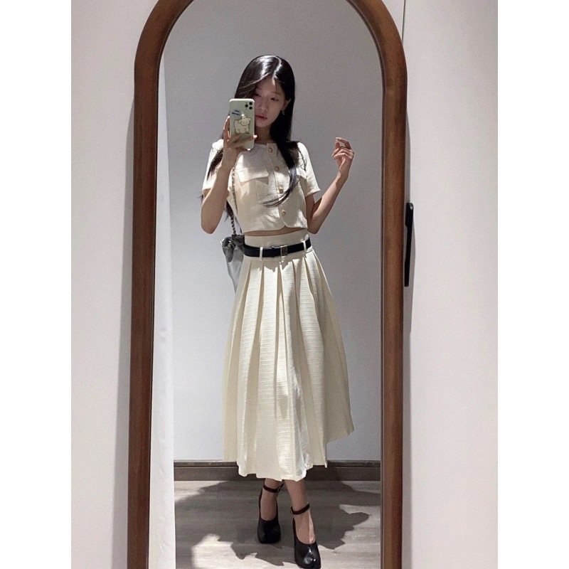 炸街牛仔套装潮女夏季新款短款背心+高腰宽松阔腿拖地女式牛仔裤详情5