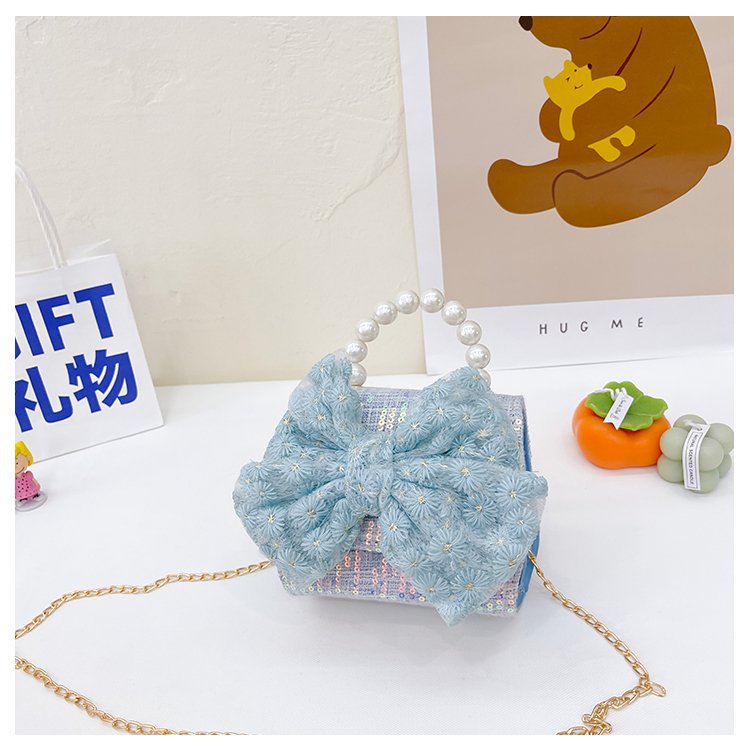可爱女童斜挎包小香风时尚儿童手提斜背包包公主淑女珍珠包单肩包详情99