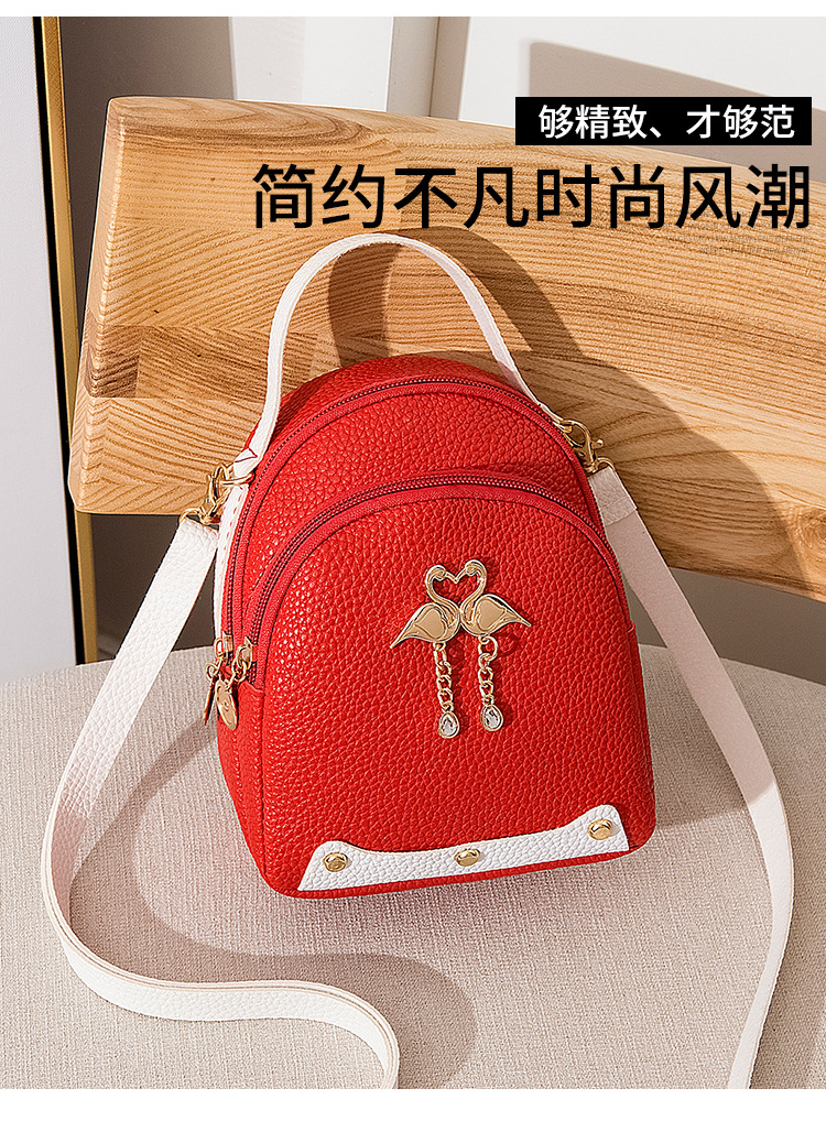 女士 撞色骨条大荔枝纹天鹅小背包 2020夏韩版新品斜挎单肩手机包详情2