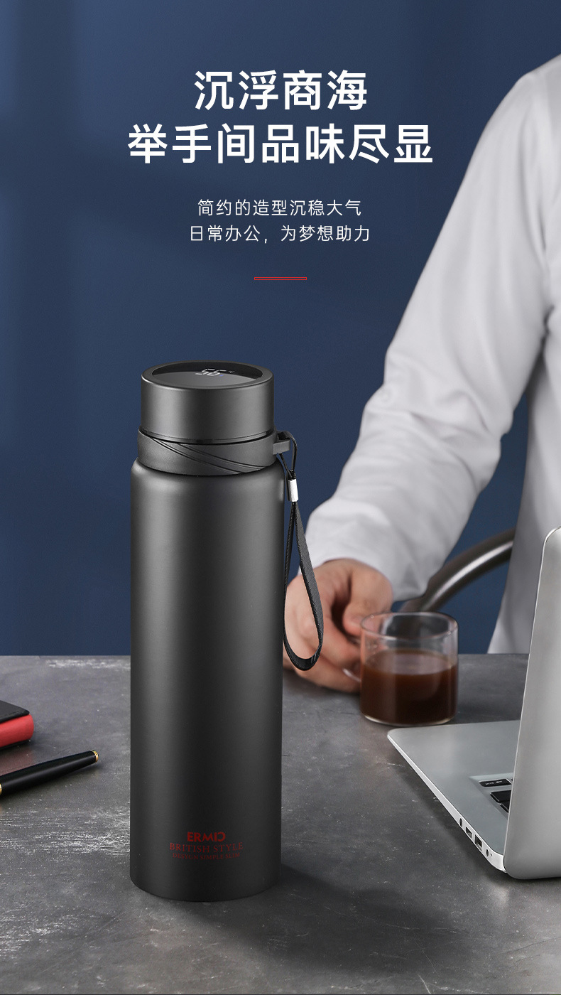 304不锈钢大容量保温杯男女便携户外商务杯礼品水杯子刻字印logo详情5