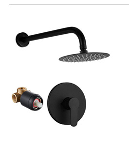 Todo el cobre comercio exterior fábrica de ducha de montaje oscuro juego de ducha de baño para uso doméstico hotel juego completo de ducha presurizada al por mayor pic 7
