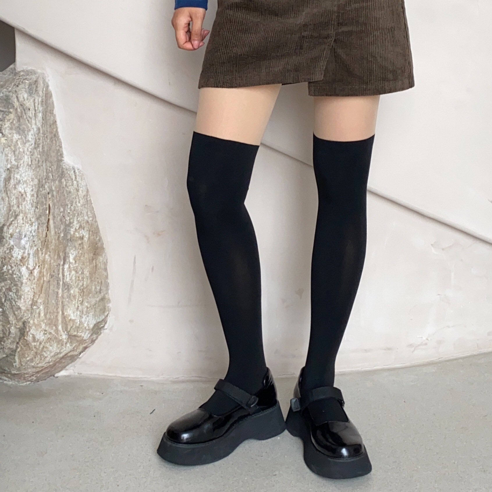 New patchwork stockings, black and white stockings, fake thigh stockings, sweet and cool fake calf stockings, sexy base stockings, pantyhose for women pic 46