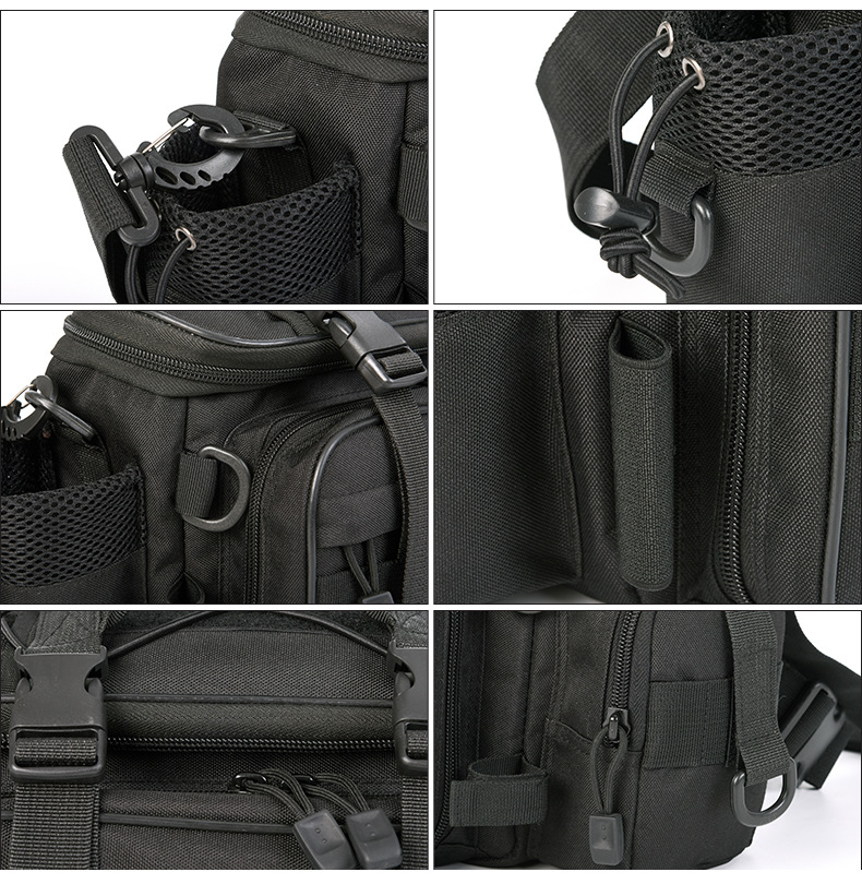 27852 LEO/ Leou [Black Multi-functional LUER Bag] LUER Fishing tackle Crossbody Bag Camera Bag for Outdoor use pic 9